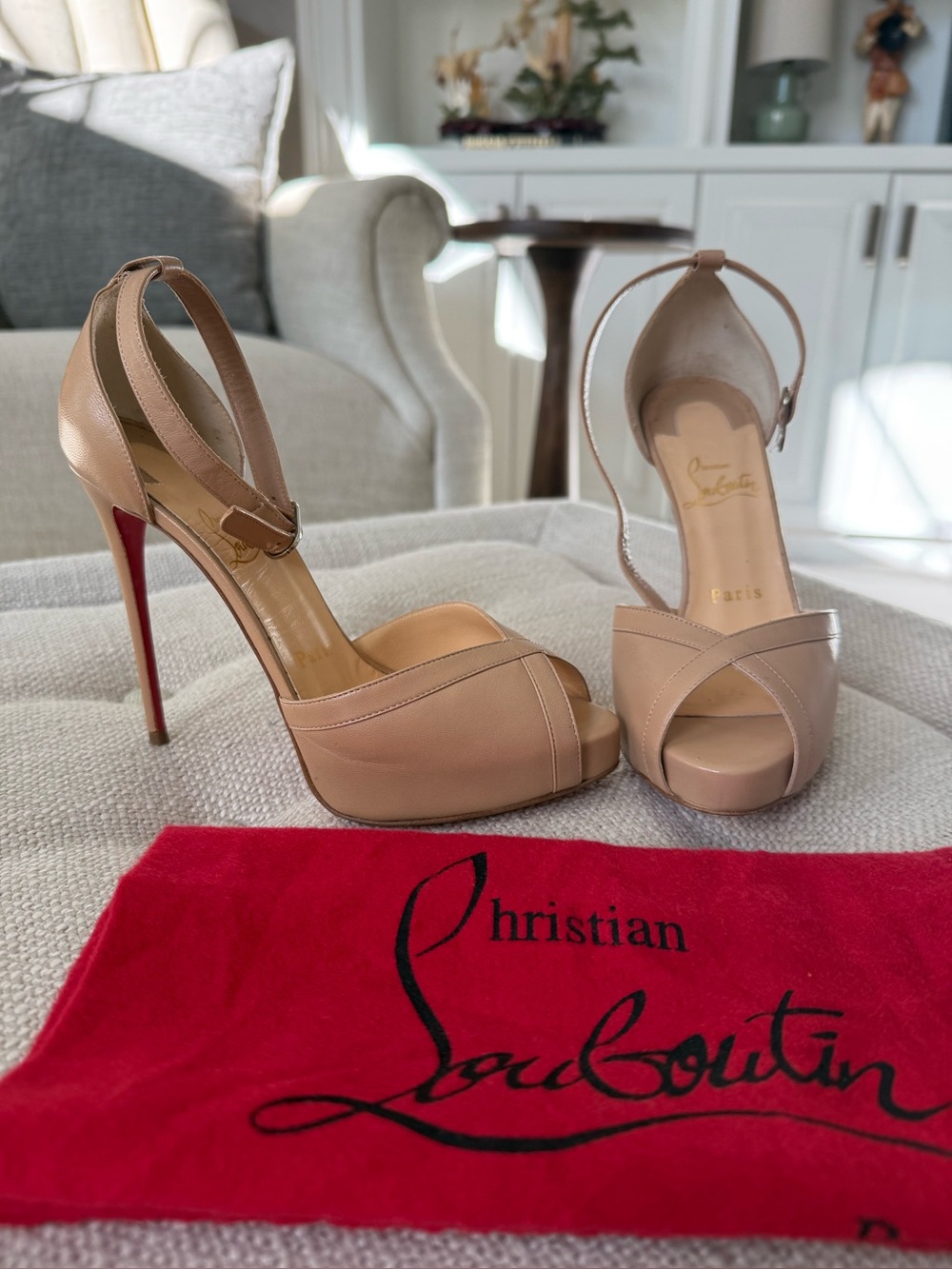 Christian Louboutin Very Cathy nude heels